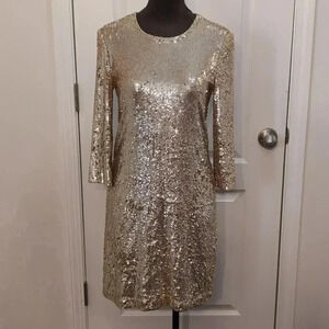 Tory Burch women's scoop neck knee length sequin dress